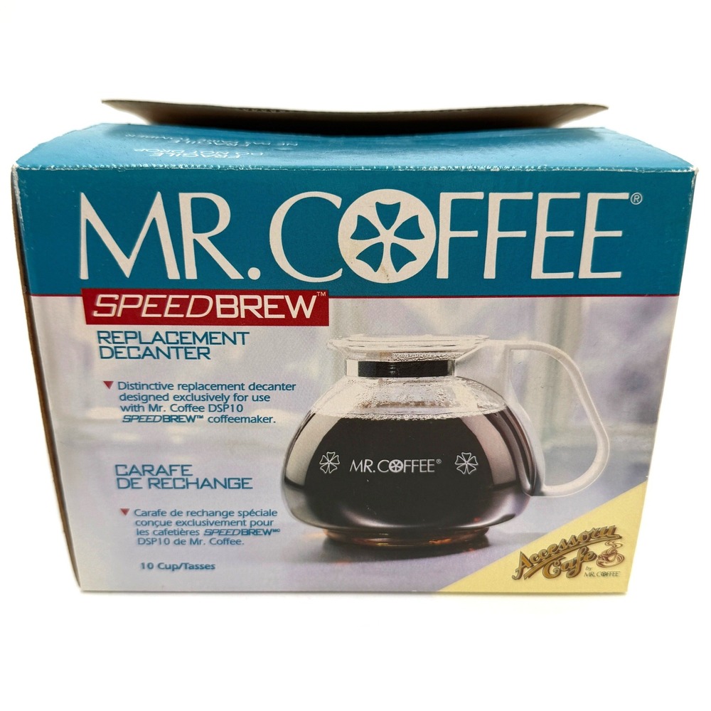Mr. Coffee Speedbrew Replacement Decanter 10 Cup Clear White 1998